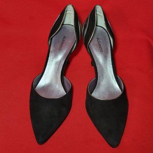 Alrando Womens Shoes Black Suede Ankle Wrap High Heels Pumps Size 10